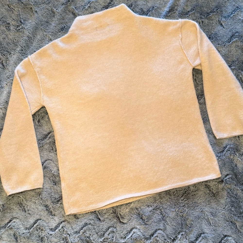 Democracy | Cream Mock Neck Dot-Texture Sweater | Size Small - Picture 7 of 7
